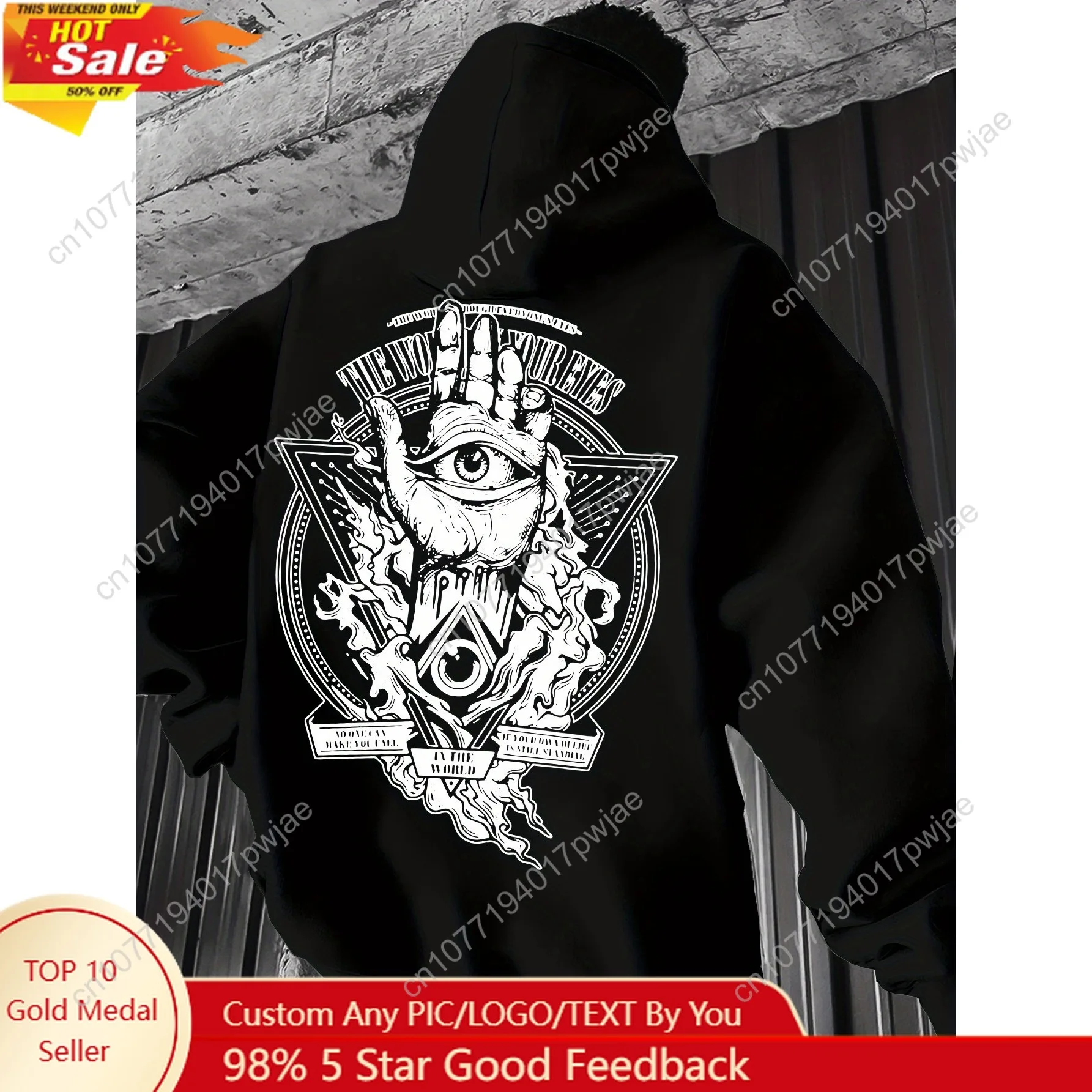 Мужская толстовка с капюшоном с геометрическим принтом — яркий красный повседневный пуловер с карманом-кенгуру, регулируемый капюшон на шнурке, обычный