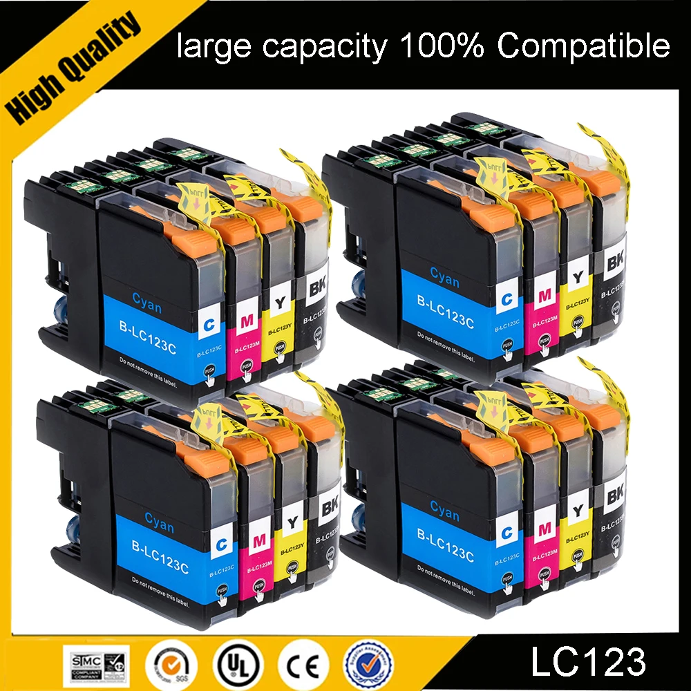 

For Brother LC123 Ink Cartridge Compatible For MFC-J4510DW MFC-J4610DW Printer Ink Cartridge LC121 MFC-J4410DW MFC-J4710DW
