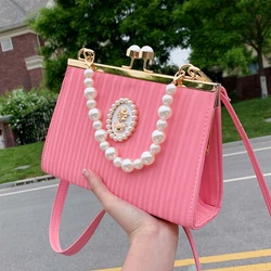 Bolso de noche de boda con perlas, bolsos elegantes para mujer, bolsos de moda de banquete para mujer, bolsos cruzados de diseñador de lujo para mujer