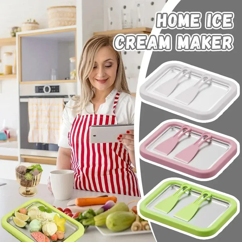 Multifunctional Rolled Ice Cream Maker - Cold Sweet Fried Ice Pan - DIY Household Frozen Yogurt Maker - For Homemade Stir-Fried