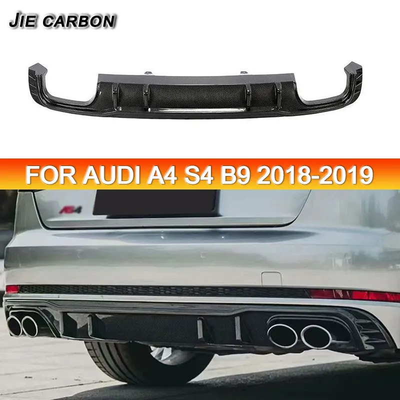 

For Audi S4 2018-2019 Carbon Fiber Rear Bumper Rear Lip Diffuser Spoiler Car Styling Car Accessories