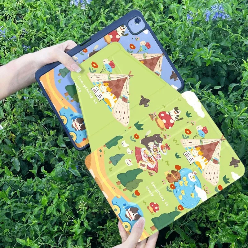 Kitten Camping Pencil Holder Case Funda for IPad 10th Generation IPad Air 4 10.9 2020 Air 5 Pro 11 2nd 3rd 4th 2018 9.7 5/6th image 3