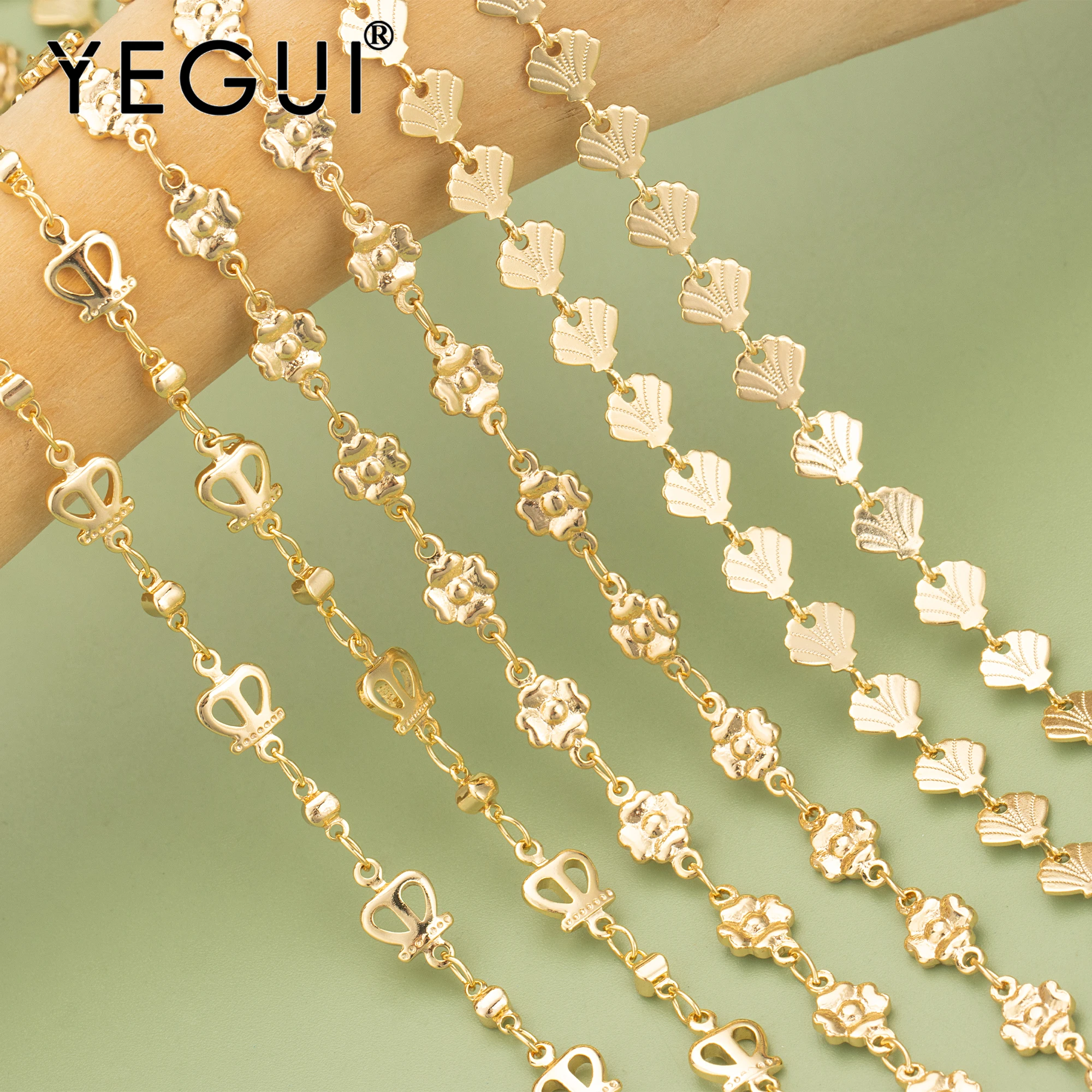 

YEGUI C336,chain,18k gold plated,copper,pass REACH,nickel free,hand made,jewelry making findings,diy bracelet necklace,1m/lot