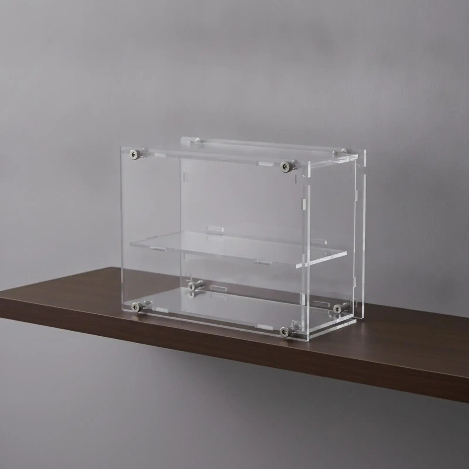 Two-Level Acrylic Display Case Transparent 1:64 Die-Cast Car Display Case Clear