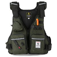 Pro Fly Fishing Life Jacket Buoyancy Vest Multi-Pockets with Water Bottle Holder for Kayaking Sailing Boating Water Sports