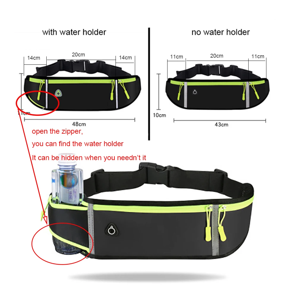 Waterproof Running Waist Belt Bag Phone Holder For Men Women Cycling Gym Portable Sports Fitness Equipment Set