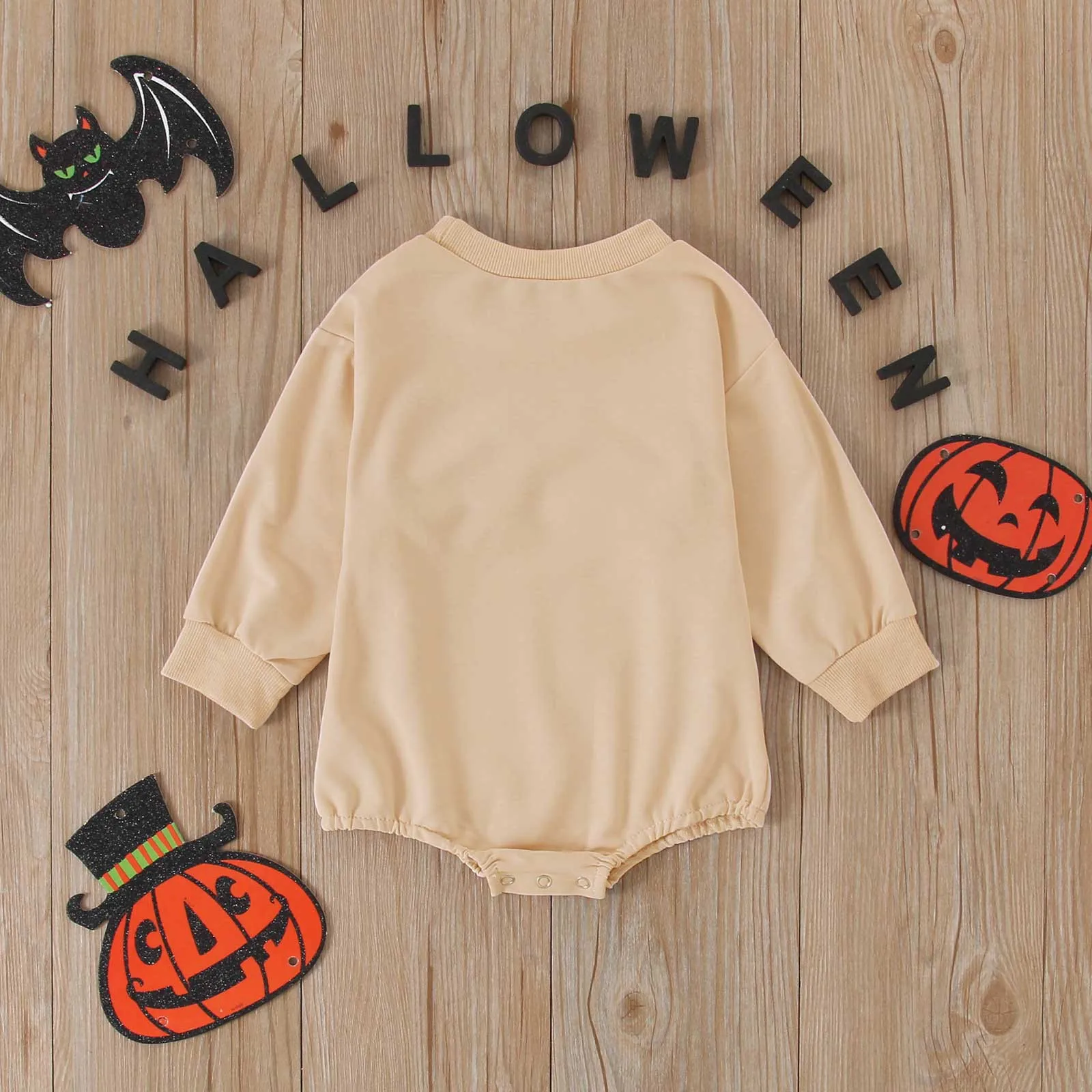 Halloween Newborn Baby Bodysuits Winter Cartoon ghost Long Sleeve O-neck  Knitted Infant Kids Boy Girl Comfy Costume 0-1years