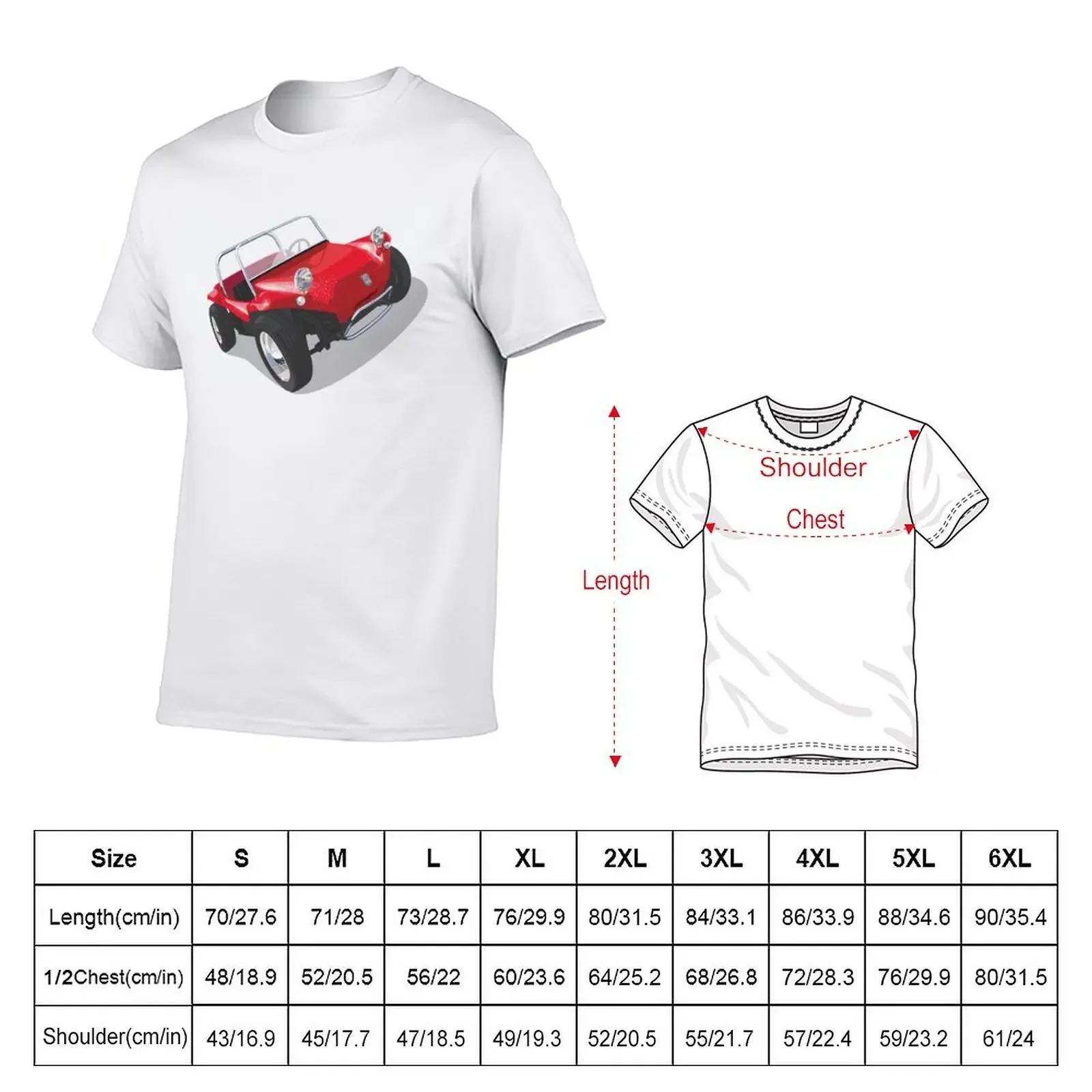 Classic Manx beach buggy in red T-Shirt anime graphics mens graphic t-shirts