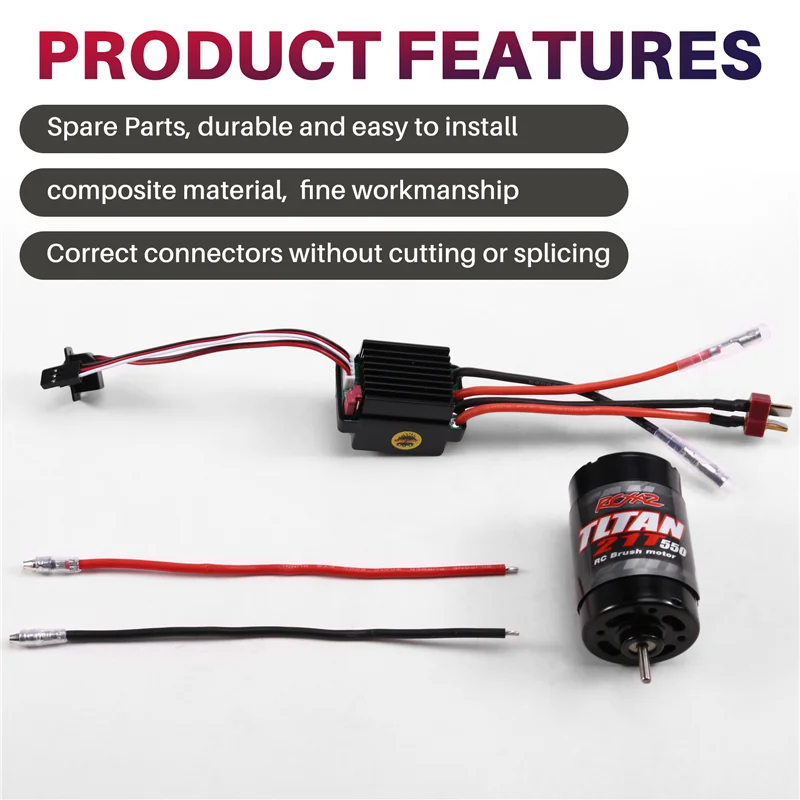 ODIES-550 브러시 모터 방수 ESC 320A 속도 제어 조합 세트 1/10 RC 자동차 크롤러 축 SCX10