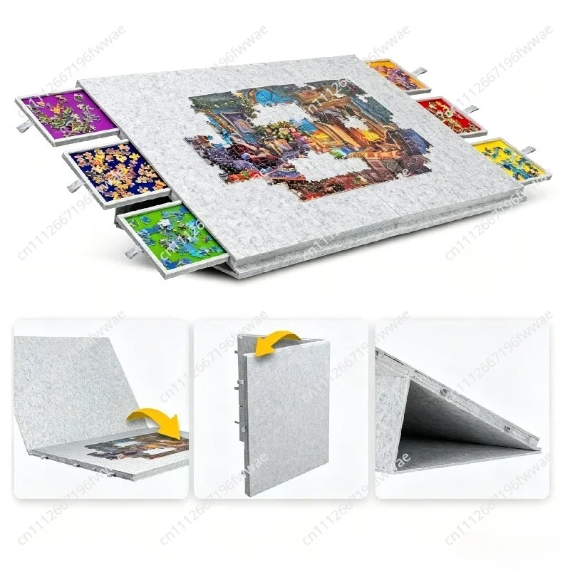Folding felt puzzle board Portable storage puzzle table 2000 pieces puzzle sorting board Drawer type sorting table