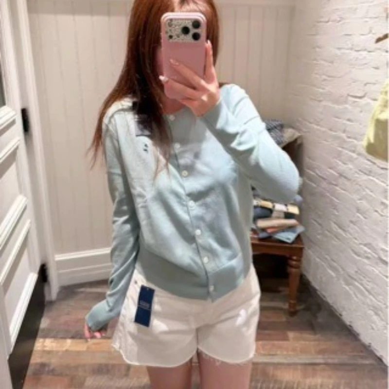 Autumn/Winter New Children's Blue Knitted Sweater Family Style Knitted Cotton T-Shirt Cardigan Girls' Set