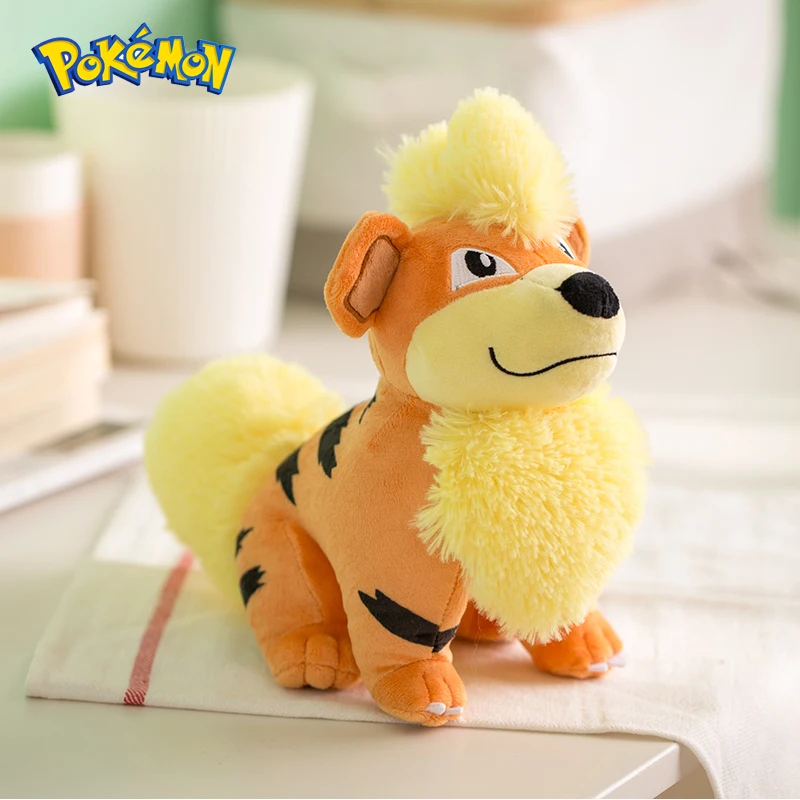 Pokemon Kawaii Growlith Dog Stuffed Toys Cartoon&Cute Dog Plush Dolls Throw Pillow Birthday Gift  For Kids Friends Boys