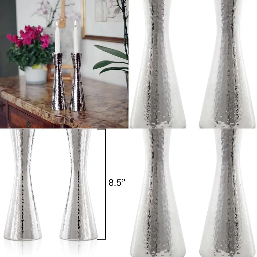 

Элегантные кованые подсвечники из колонны | Современные держатели шабат | Изящный конический дизайн (8,5 большой CR-1)