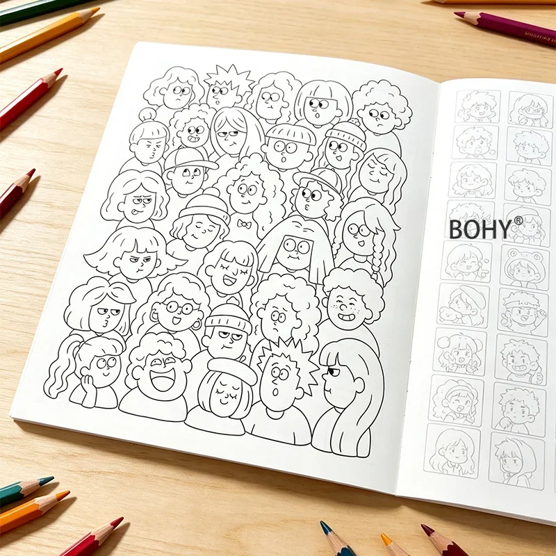 1 Multi-functional Emoticon Picture Book Include Rich Emoticons/fun Animals and Other Themed Creative Graffiti Patterns 32 Pages