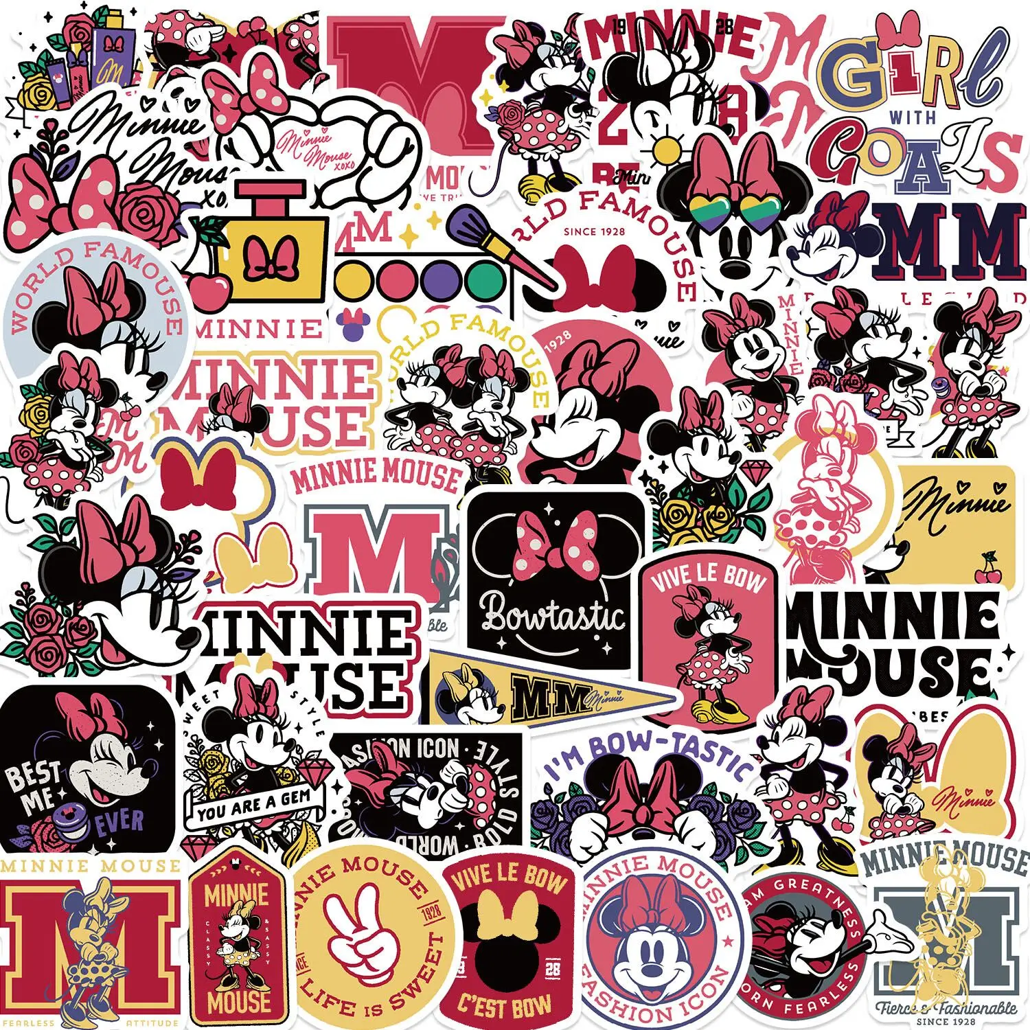 

10/50pcs Cute Disney Anime Mickey Mouse Minnie Mouse Stickers Kawaii Cartoon Decals DIY Phone Laptop Luggage Fridge Sticker Toy