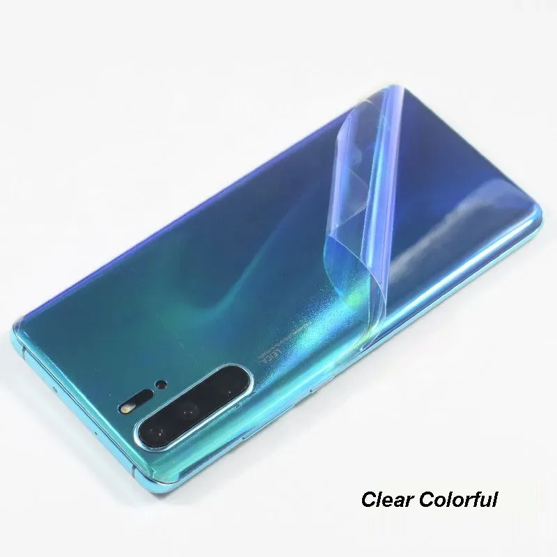 Transparent 3D Carbon Fiber Soft Film For HUAWEI P40 P30 P20 Pro Mate 30 Matte Drawing Phone Back Sticker For Nova 5 Plus 3e 3i