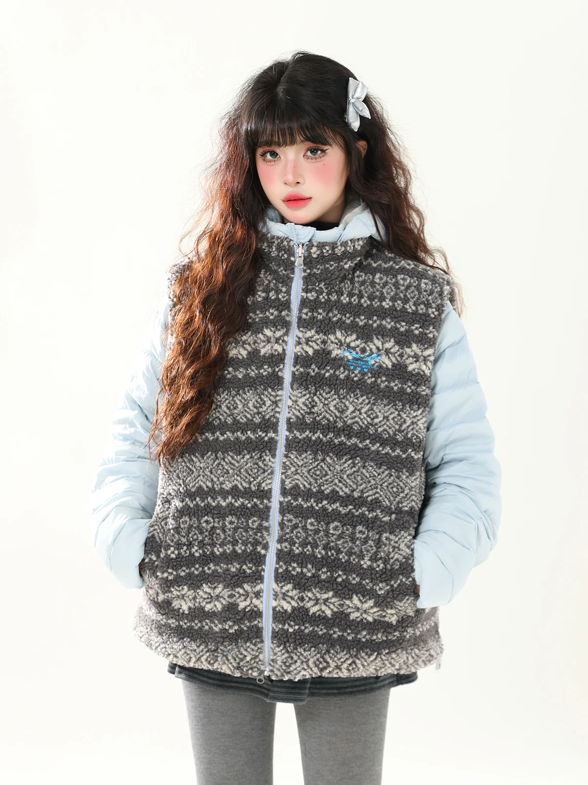 

Женская зимняя куртка ENJOG из двусторонней овечьей шерсти, свободного кроя, с многослойным дизайном, утепленная, с воротником-стойкой и застежкой-молнией