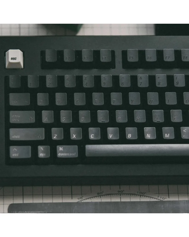 monochrome black grey white pbt keycaps set durable high quality for gaming mechanical keyboards