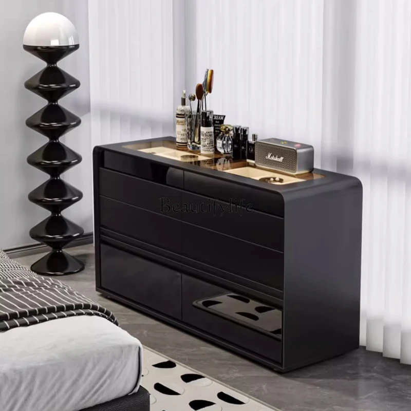 

*Living room ultra-thin drawers, chest of drawers, simple modern bedroom storage, six chest of drawers with lights