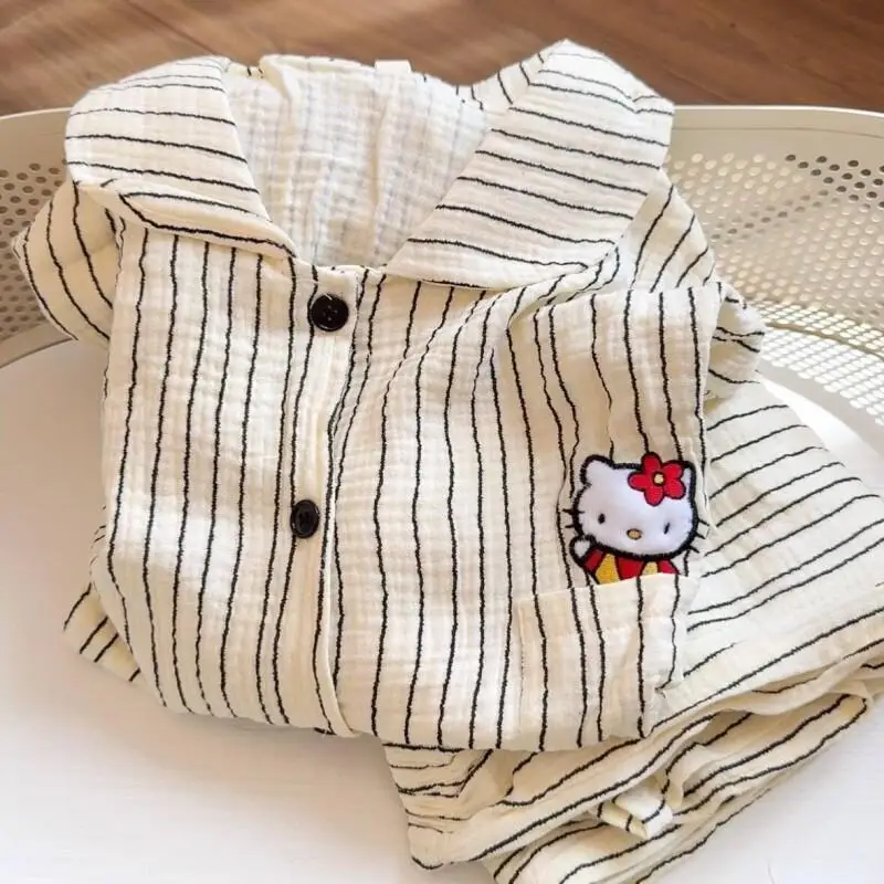 

Sanrio Hello Kitty women's Pajamas Set Sleepwear Soft Cotton For Loungewear Cute Cartoon Long Sleeve Long Pants Spring Autumn