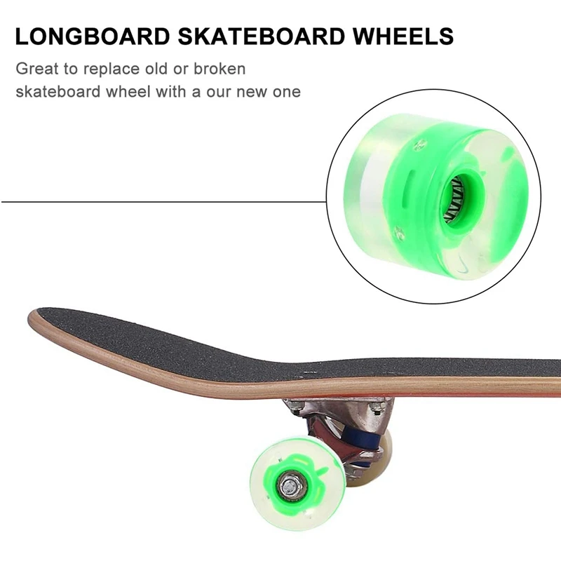 Surf Bridge LED Long Board Brush Street Fancy Wheel PU Flash Wheel Colorful Dance Board Skateboard Big Wheel,70X51mm