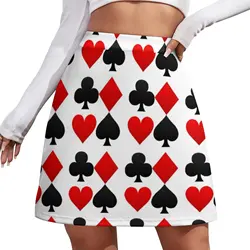 Playing Poker Card A-line Skirt Hearts Diamonds Clubs Spades Y2K Casual Skirts Elegant Mini Skirt Print Clothes Birthday Gift