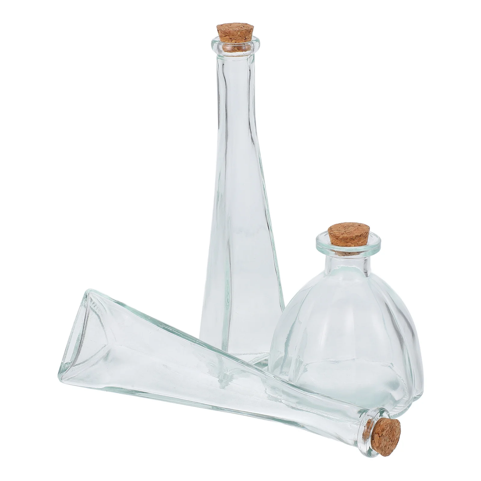 3 قطعة مجموعة زجاجات حفل رمل الزفاف حاويات زجاجية أنيقة مع الفلين تذكار الجرار الزخرفية هدايا دش الزفاف #2