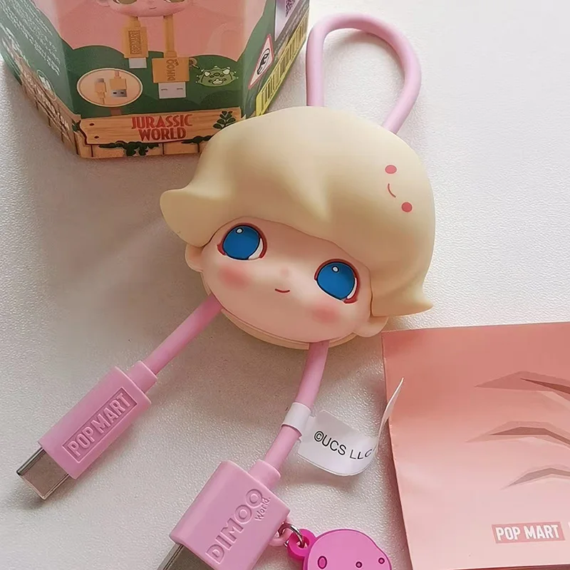 POP MART DIMOO Jurassic Dinosaur Series Data Cable Blind Box Toys Original Guess Bag Doll Cute Ornaments Gifts