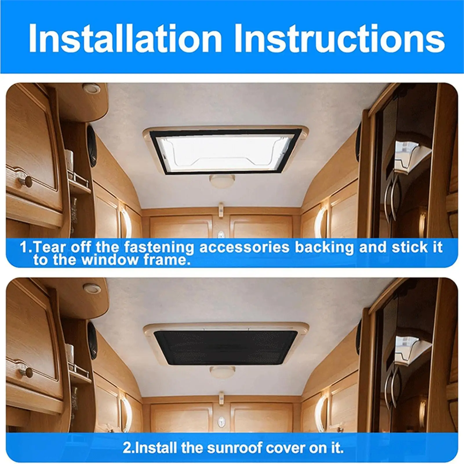 

Sun Roof Shade 2 Pieces Universal Magnetic Triple Reflective Screens Car Window Shades For Interior House Motor Cargo Travel