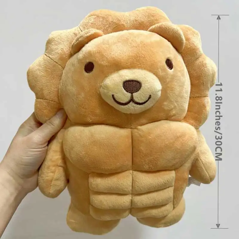 Cute Muscle Body Teddy Bear Plush Toys Stuffed Animal Lion Boyfriend Huggable Pillow  Cushion Birthday holiday gift for Boy Girl