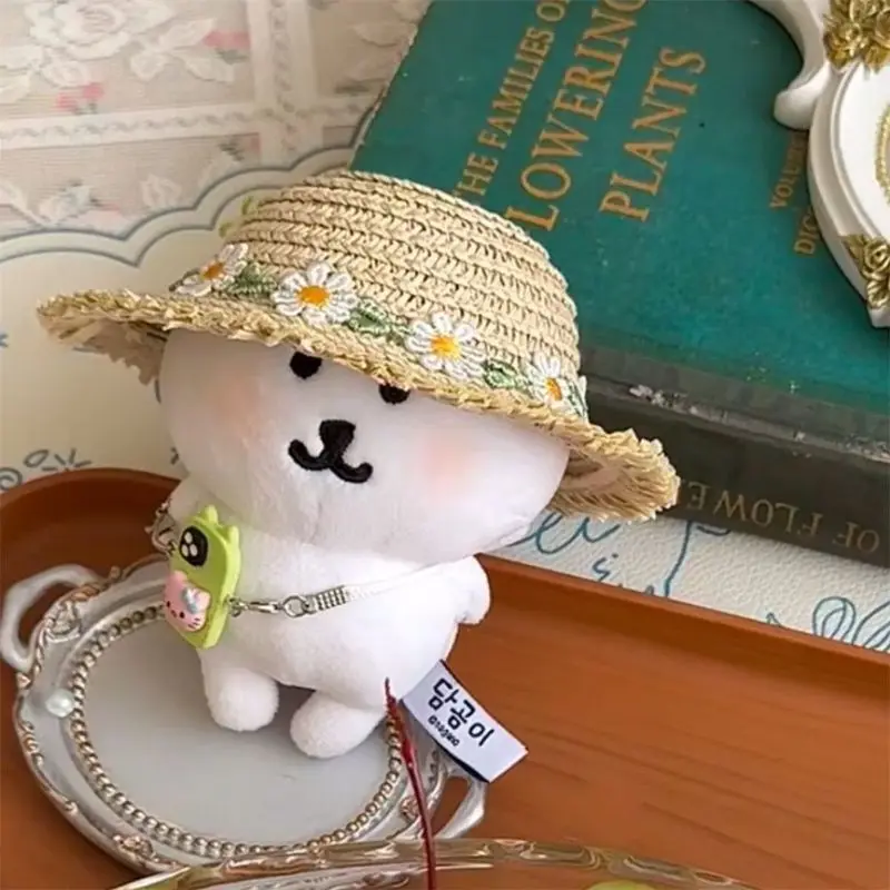 Joke Bear Daisy Straw Hat 13cm Head Cover Cute Baby Dress 10cm Cotton Doll Labubu Saliva Towel Baby Dress Shaped Clothes