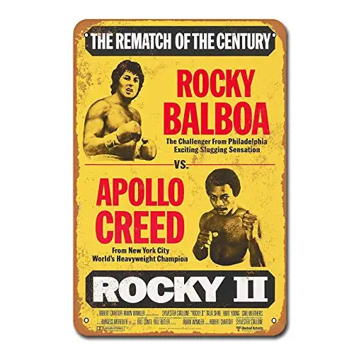 1979 Rocky Balboa Vs. Apollo Creed Vintage Boxing Tin Sign Metal Decor Metal Sign TIN Sign 7.8X11.8 INCH