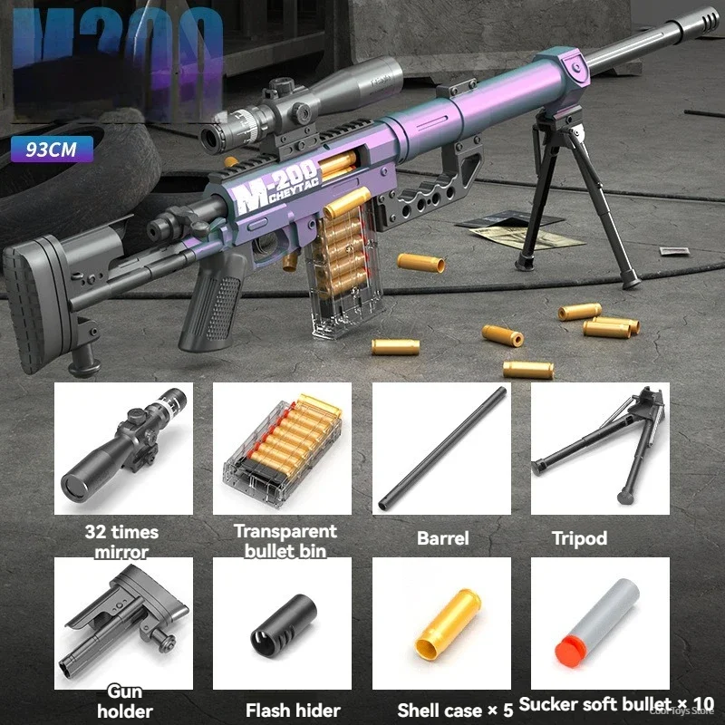 Rifle de francotirador de bala suave M200, pistolas de juguete, pistola realista, Blaster de tiro Manual grande, armas Airsoft, juegos al aire libre para adultos y niños CS GO