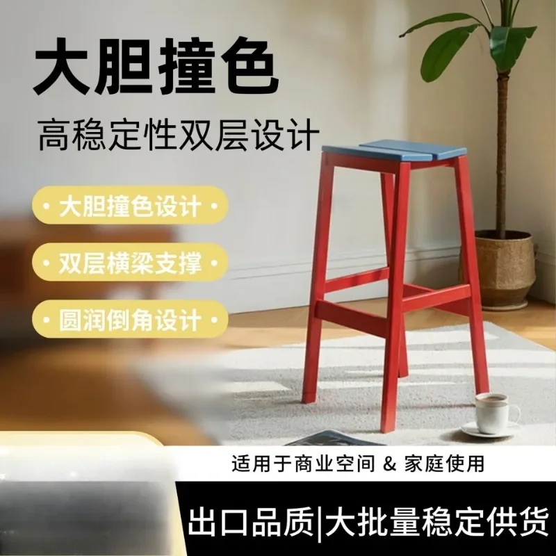 Household high-footed stools can be stacked square stools, dining stools, modern simple dressing stools, starting from 2.