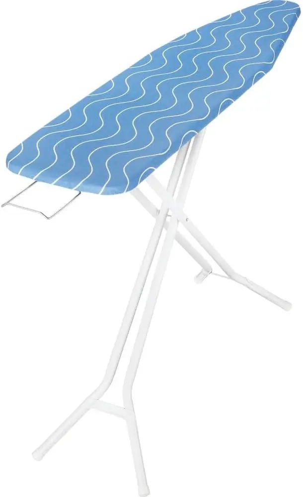 

4-Leg Ironing Board with Blue Cover, Height Adjustable, Compact Fold