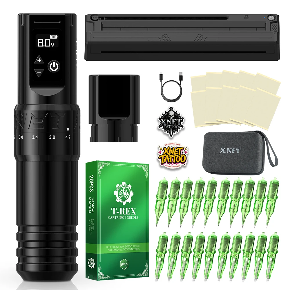 XNET T1 Wireless Tattoo Machine Pen Kit 2400mAh