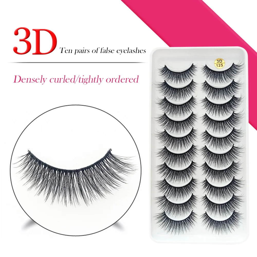 10 أزواج شرائط جلدة وهمية حليقة الرموش مجموعة ستيريو متعدد الطبقات سميكة المرحلة الرموش لعيد الحب هدية عيد الشكر #6