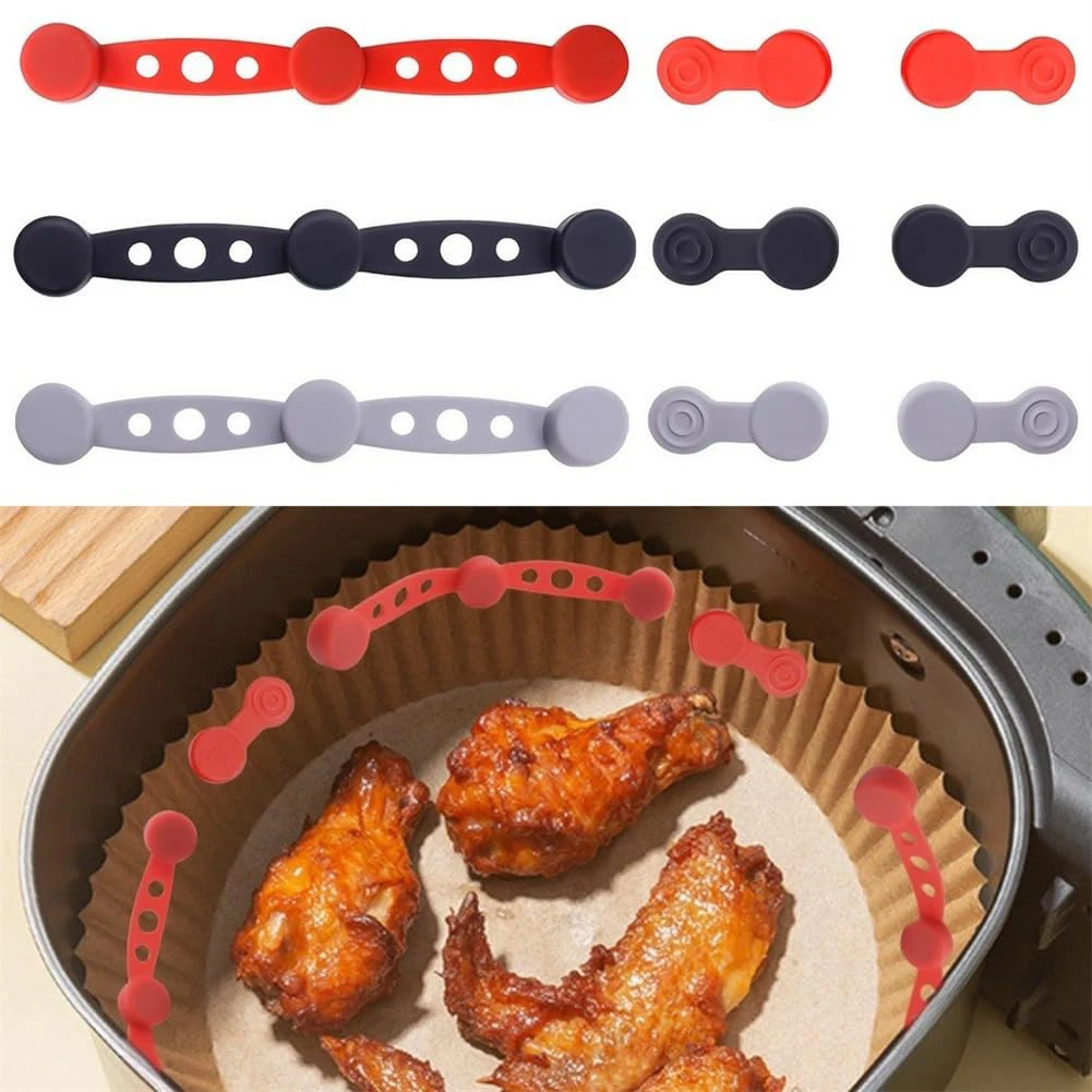 Heißluftfritteusen-Magnet-Silikon-Schnalle, Backpapier-Fixierschnalle, hochtemperaturbeständige Einweg-Einlagen, Heißluftfritteusen-Zubehör