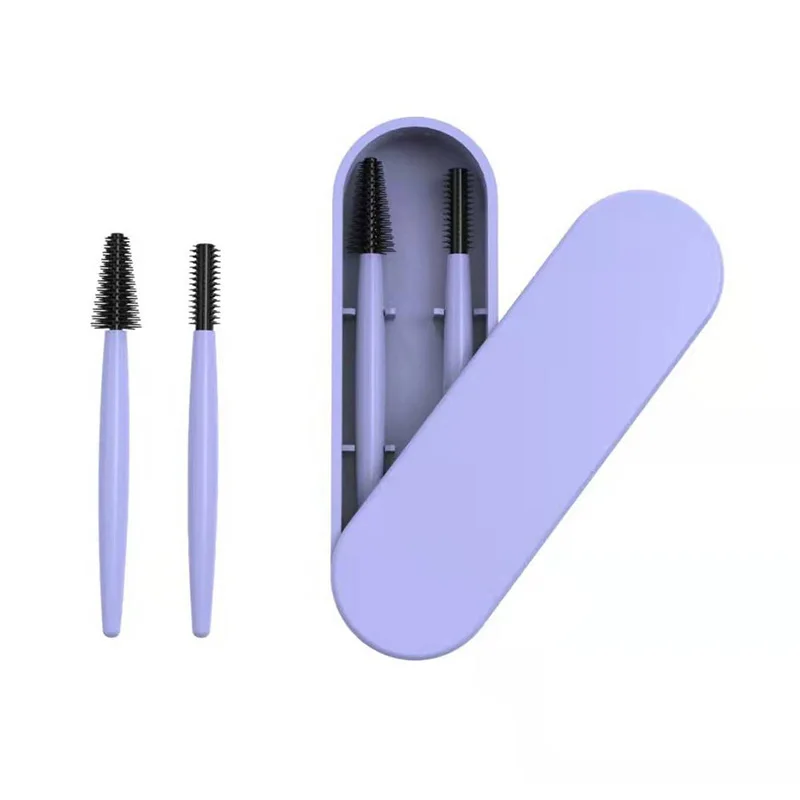 2 Stks/doos Herbruikbare Siliconen Wimperborstel Mascara Toverstokken Wimpers Verlengstuk Wenkbrauw Kam Borstel Kit Professionele Make-Up Tool