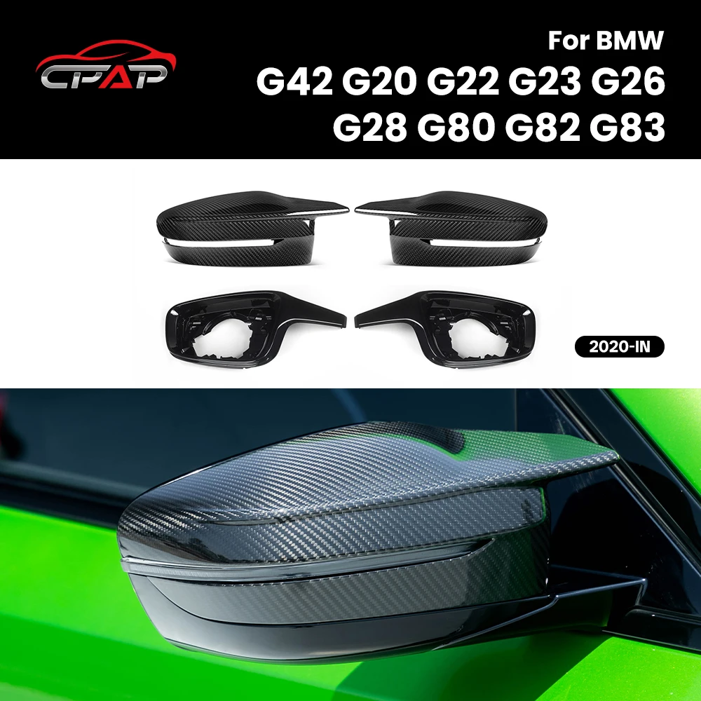 

Real Dry Carbon Fiber Exterior Side Rearview Mirror Cover Caps For BMW G42 G20 G22 G23 G26 G28 2020-IN M4 Style LHD 4 Pcs/Set