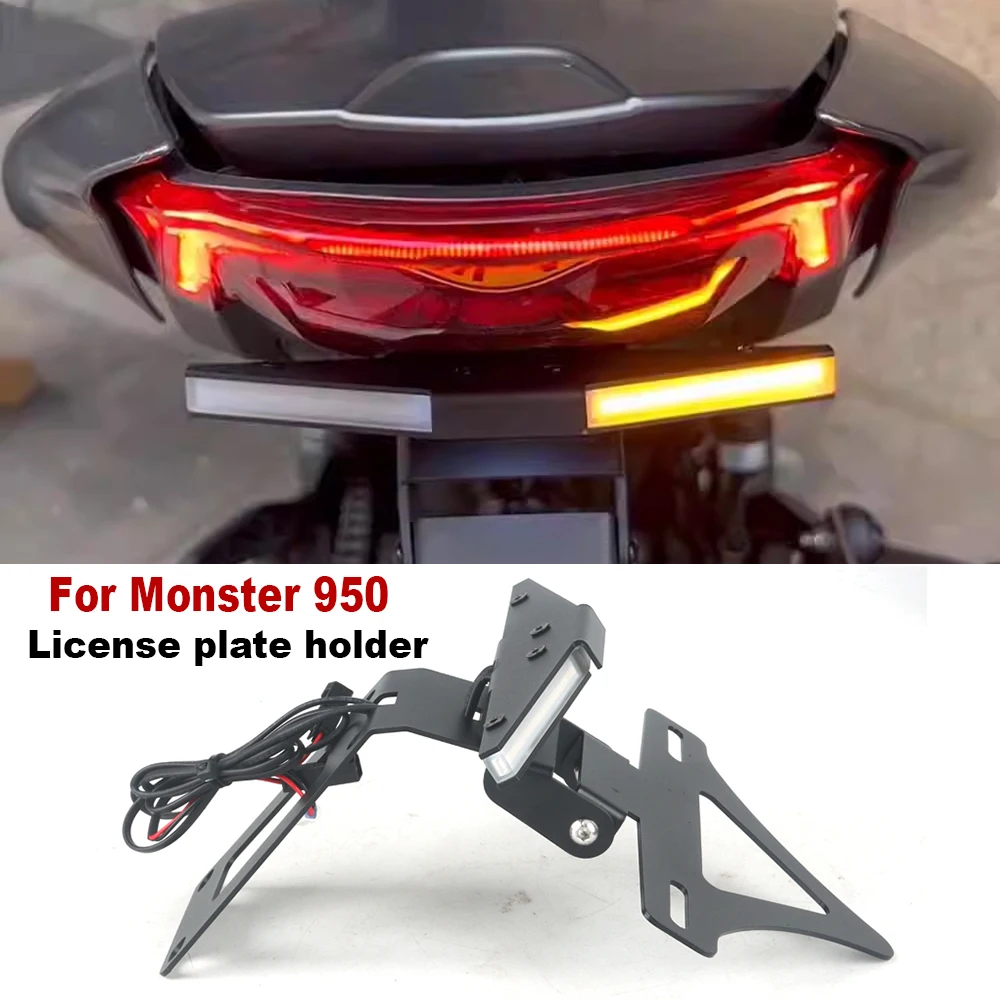 

For Ducati Monster 950 2021 2022 Motorcycle accessories Rear Short Tail Frame Tidy Tailstock License Plate Holder LED Light kit