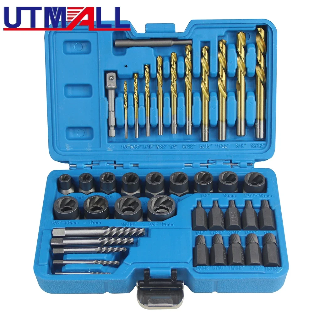 

40PCS Bolt Screw Extractor Set, Easy Out Bolt Remover Adaptor Kit Bolt Extractor Removal Tool for Damaged, Studs, Rusted, Screw