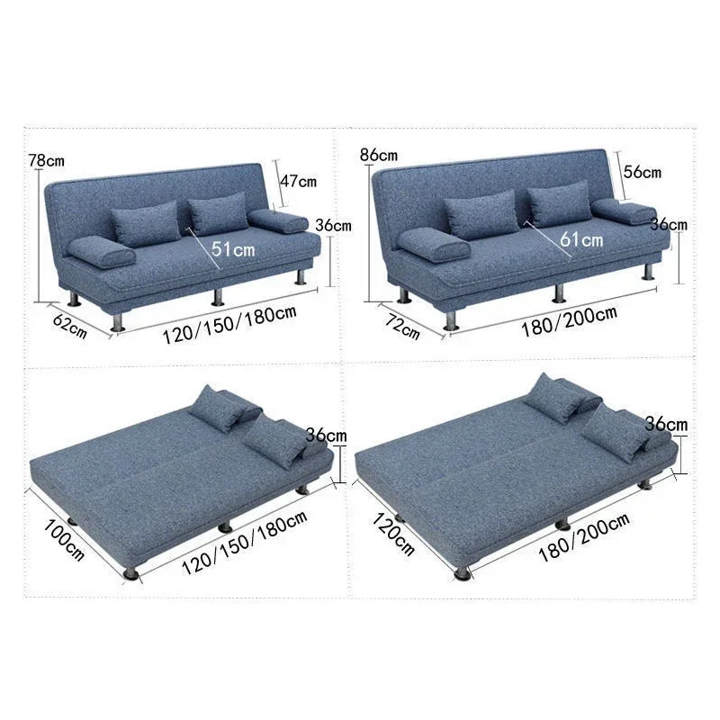 l # Flip Sofa and bed dual-purpose simple lazy tufted sofa apartment furniture fabric folding sofa siesta bed