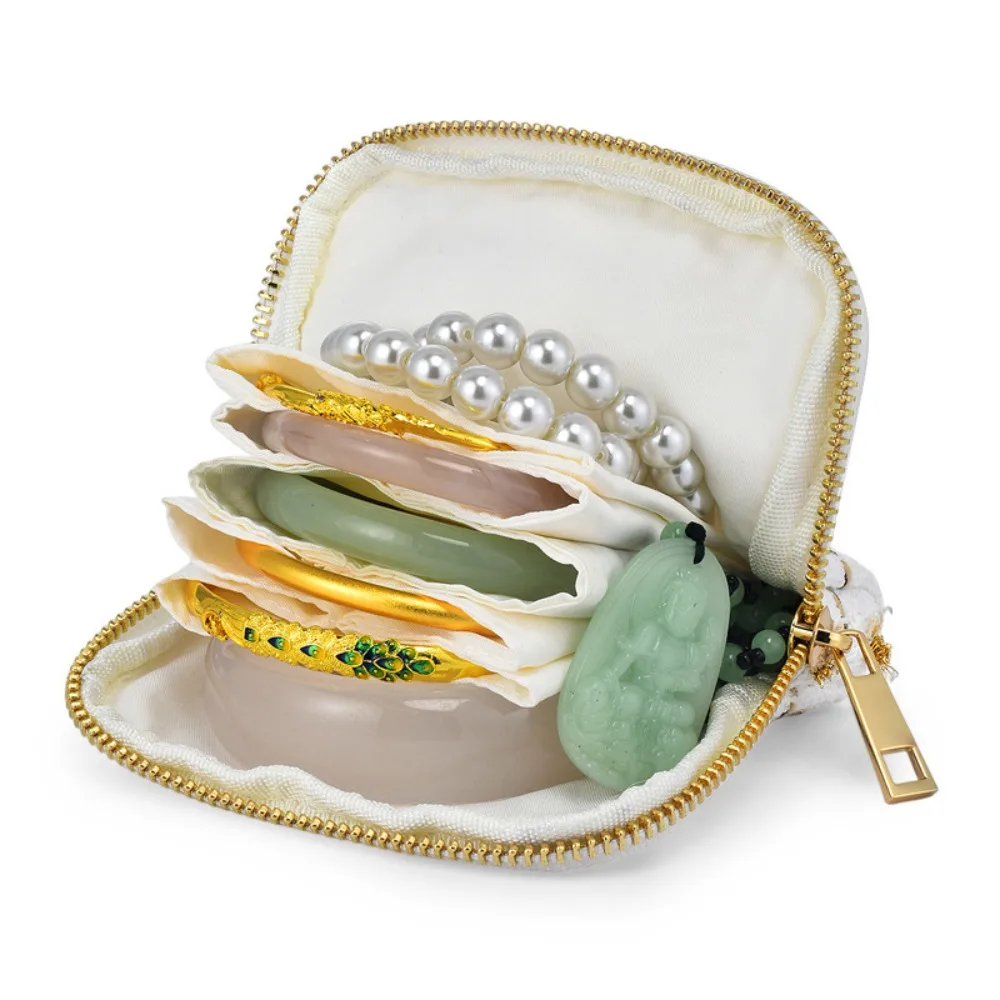 

Elegant Exquisite Jewelry Storage Bag Jewelry Display Ring Pendant Zipper Jewelry Bag Portable Bracelet Jewelry Organizer Gift