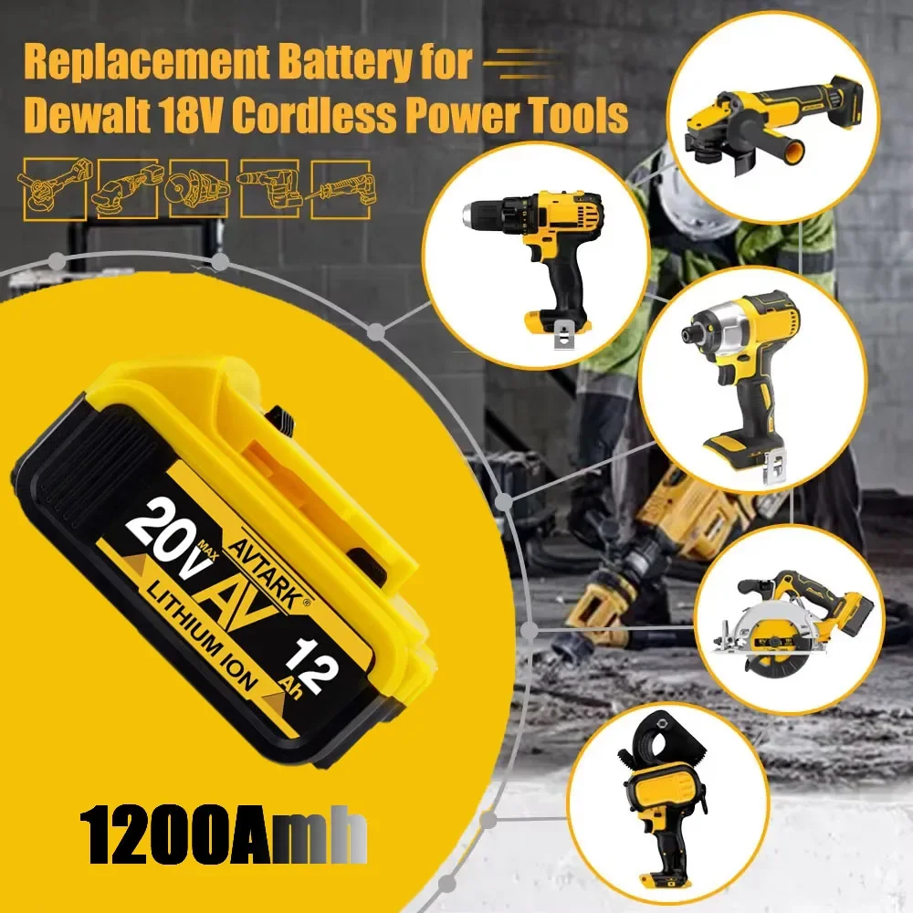 

For Dewalt 20V 8000mAh Lithium Replacement Battery For Dewalt 18V DCB200 DCB182 DCB184 DCB180 DCB182 DCB181 DCB201 Battery