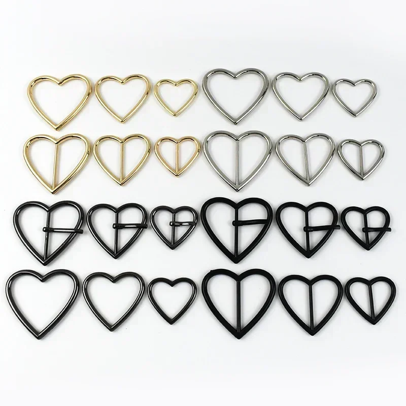 10Pcs 20-40mm Bag Rings Metal Buckles Heart Ring Hook Strap Adjust Roller Pin Clasp Webbing Belt Buckle Band Tri-Glide Accessory