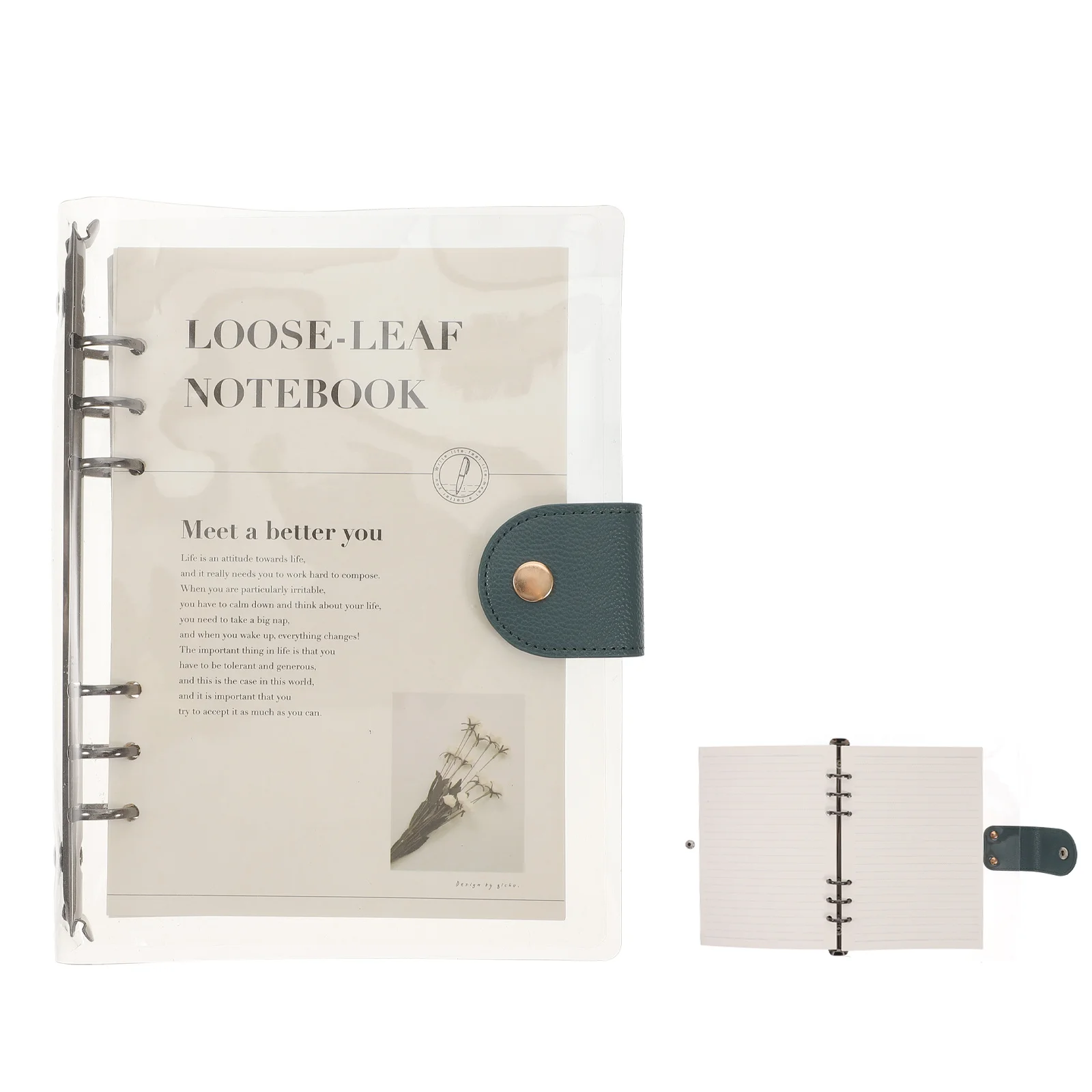 

Stylish A5 Detachable Scrapbook Portable Planner Notepad 6-Hole Ring Student Office Writing Journal Binder Multi-Function Record