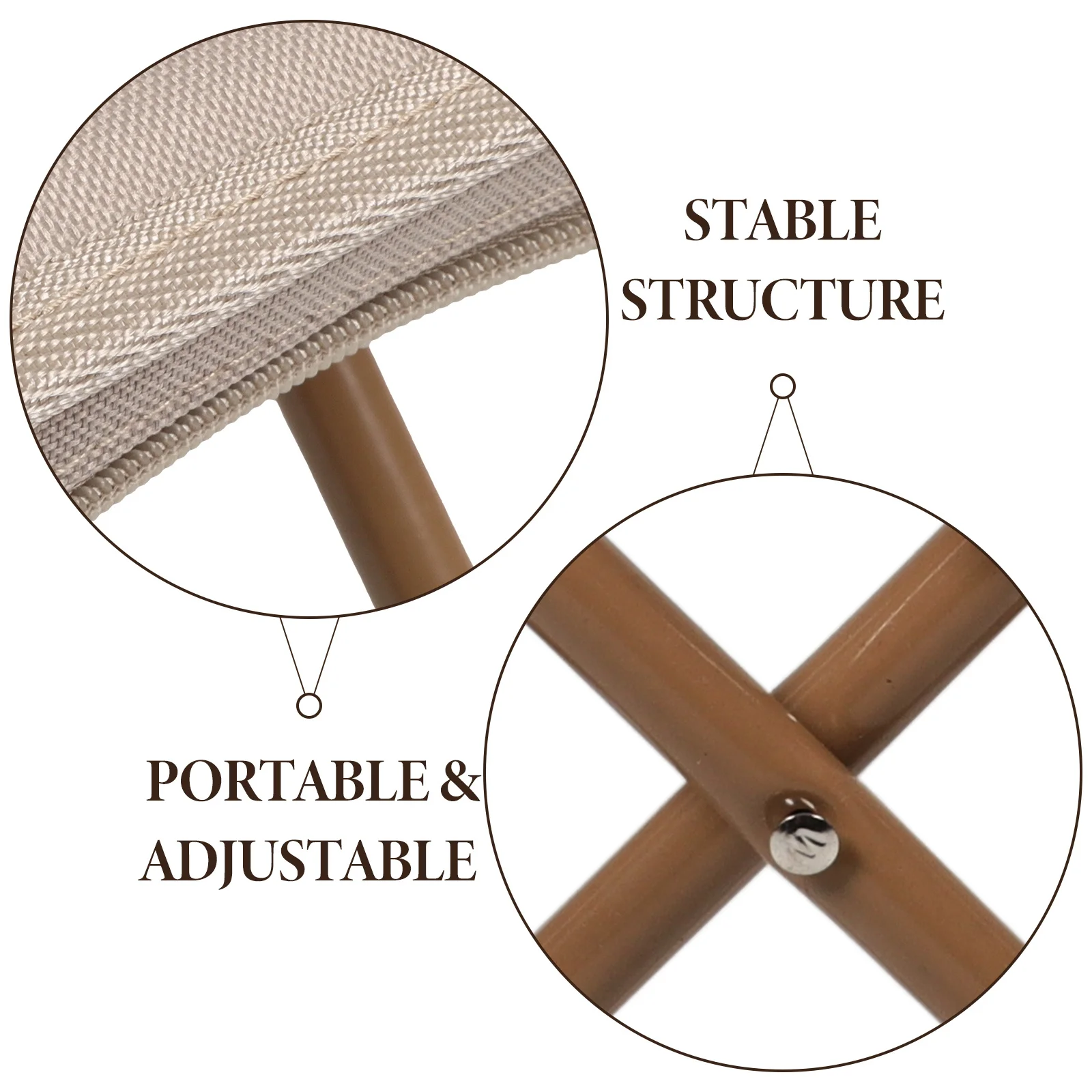 

Portable Folding Stool Khaki Lightweight Camp Chair for Outdoor Activities Fishing Hiking Camping Picnic Bbq Garden Use