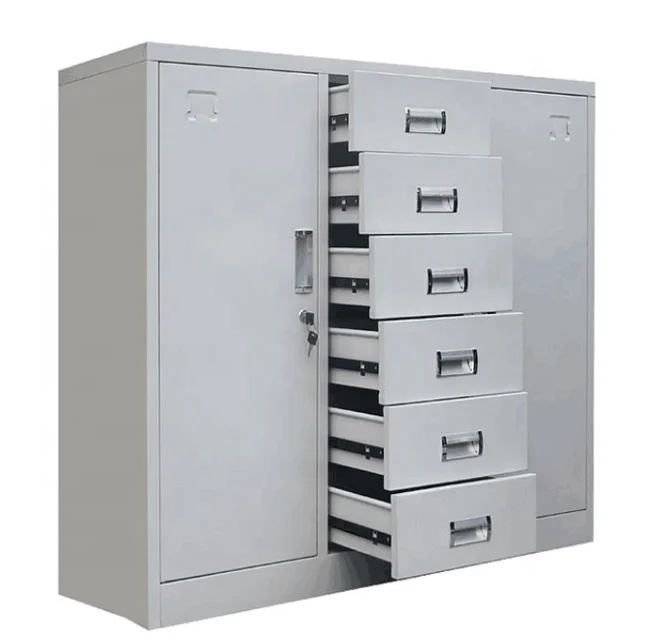 Custom Office Metal Locker With 2 Doors Steel Cabinet Metal File Cabinet With 4 Shelves