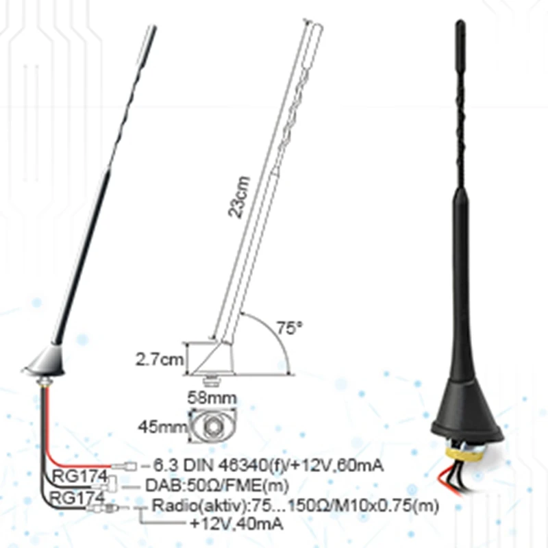 Imagem -06 - Superbat-antena Amplificador Digital Dab Universal Antena de Rádio do Carro Conector Aéreo Smb Aérea Dab Dab am fm Montagem no Telhado